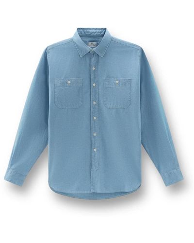 Woolrich Chambray utility hemd - Blau