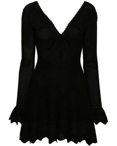 Self-Portrait Knitted Dresses - Black
