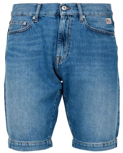 Roy Rogers Denim shorts mit logo - Blau