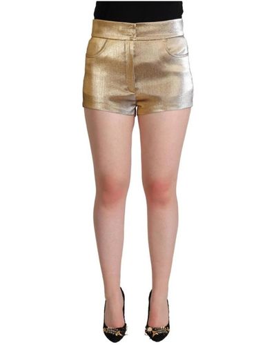 Dolce & Gabbana Pantalones cortos metálicos dorados - Verde