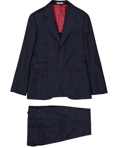 Brunello Cucinelli Single Breasted Suits - Blue
