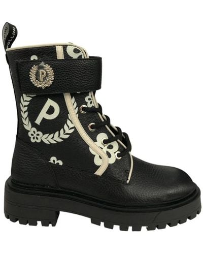 Pollini Lace-Up Boots - Black