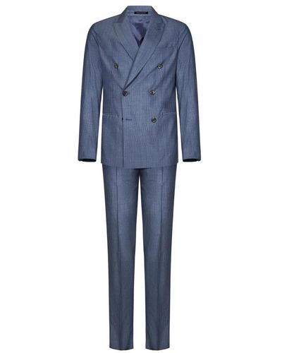 Emporio Armani Double Breasted Suits - Blue