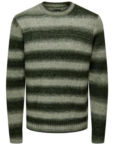 Only & Sons Gradient crew knit sweater - Grün