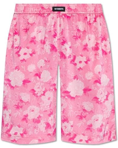 Vetements Shorts con motivo floreale - Rosa