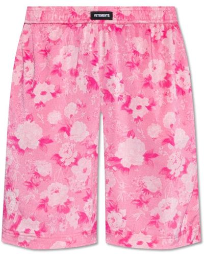 Vetements Shorts mit blumenmuster - Pink