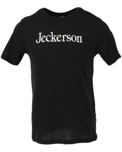 Jeckerson Magliette nera con stampa e maniche corte - Nero