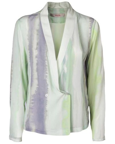 Jucca Doppelreihige bluse mit schalkragen - Grün