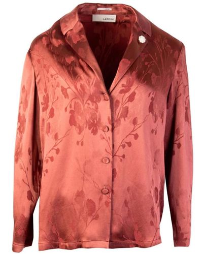 Lardini Bordeaux Printed Shirt Top allover - Rot