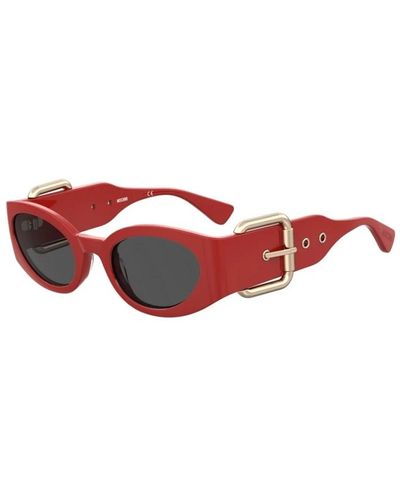 Moschino Sonnenbrille mit rotem rahmen und grauen gläsern,roter rahmen graue linse sonnenbrille