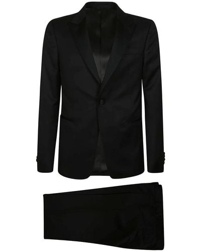 Zegna Single Breasted Suits - Black