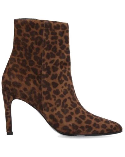 Free Lance Leopard print heeled stivali - Marrone