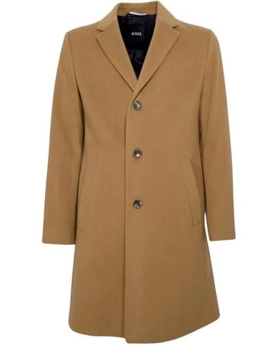 BOSS Coats > single-breasted coats - Marron