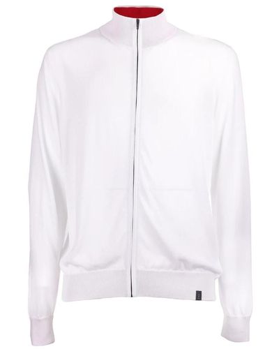 Fay Zip-sweater - weiß - 100% baumwolle - regular fit