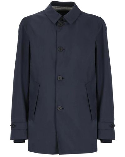 Herno Single-Breasted Coats - Blue