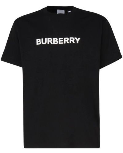 Burberry Schwarzes logo-print-baumwoll-t-shirt