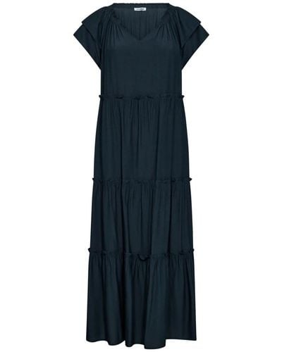 co'couture Sonnenkleid mit femininen volantdetails - Blau