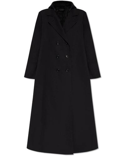 Emporio Armani Coats > double-breasted coats - Noir