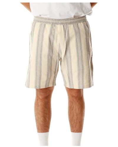 Carhartt Shorts mit waffelstruktur und elastischem bund - Natur