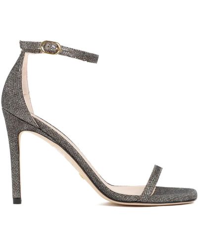 Stuart Weitzman Graue metall sandalen minimalistisches design - Mettallic