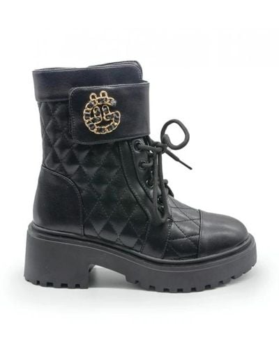 Gaelle Paris Lace-Up Boots - Black