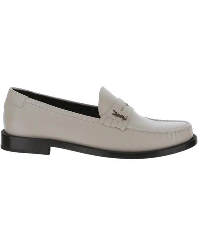 Saint Laurent Penny loafers aus perlleder für frauen - Grau