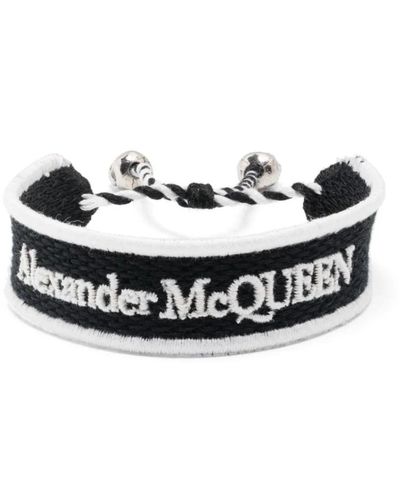 Alexander McQueen Schwarzes verstellbares armband