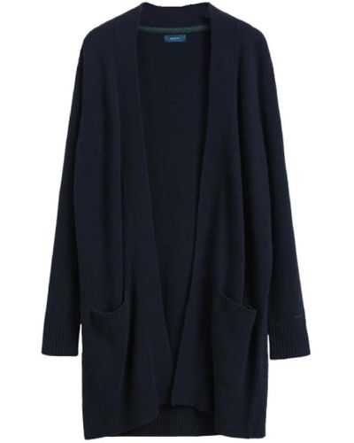 GANT Cardigan lungo in lana per donne - Blu