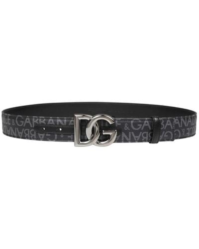 Dolce & Gabbana Cintura jacquard di lusso nero/grigio