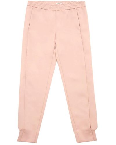 Lardini Pantaloni rosa in tessuto tech con fascia elastica