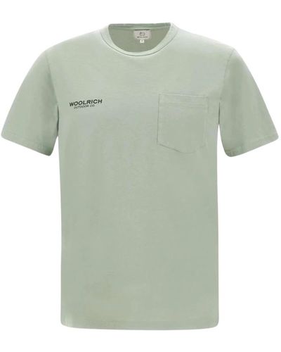 Woolrich Retro safari grünes rundhals t-shirt