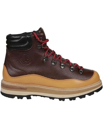 Moncler Lace-Up Boots - Brown