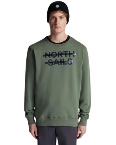 North Sails Bio-baumwoll-sweatshirt mit gebürsteter rückseite - Grün