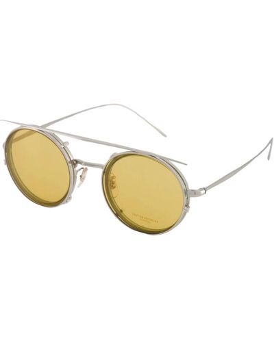 Oliver Peoples Gebürstetes chrom clip-on sonnenbrille - Mettallic