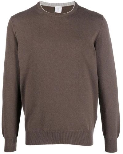 Eleventy Round-Neck Knitwear - Brown