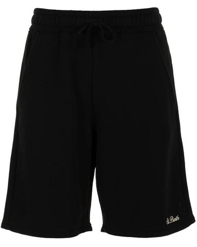 Mc2 Saint Barth Schwarze baumwoll-fleece-shorts