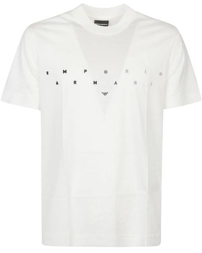 Emporio Armani Puffy vanilla t-shirt,t-shirts - Weiß