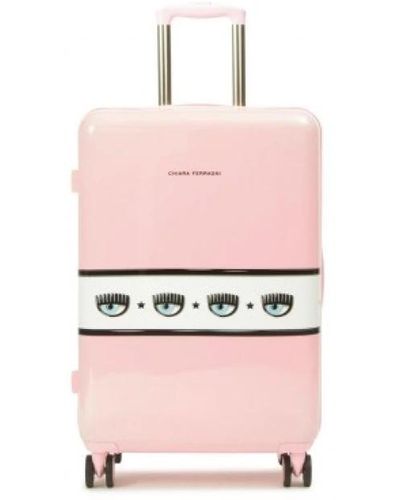 Chiara Ferragni Hartschalen-trolley-koffer mit logo-band - Pink