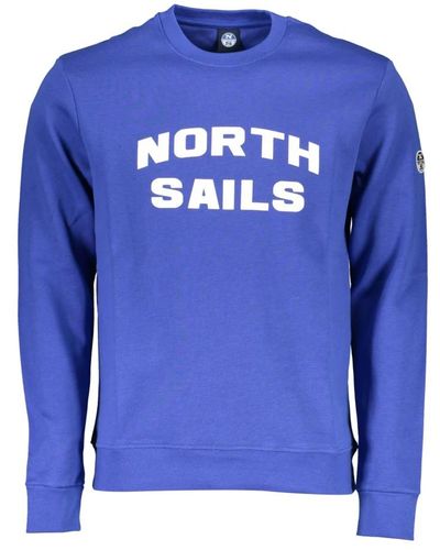 North Sails Blauer baumwollpullover mit druck
