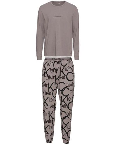 Calvin Klein Bequeme baumwollpyjamas für männer - Grau