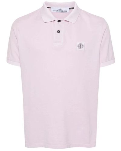 Stone Island Klassisches polo shirt in verschiedenen farben - Pink
