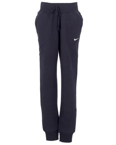 Nike High-waisted fleece joggers schwarz/weiß - Blau