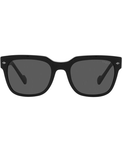 Vogue Schwarze acetat-sonnenbrille mit grauen gläsern