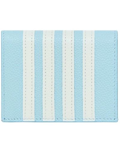 Thom Browne Pebble grain leather cardholder - Blau