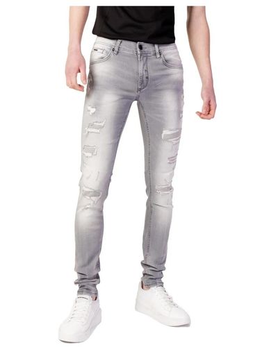 Antony Morato Jeans uomo grigi con chiusura a zip e bottone - Grigio