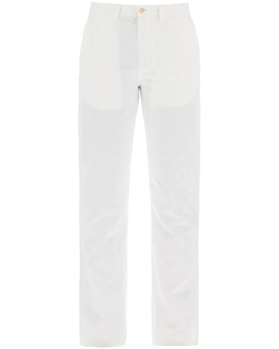 Ralph Lauren Polo lightweight linen and cotton pantaloni - Bianco