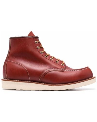 Red Wing Lace-Up Boots - Red