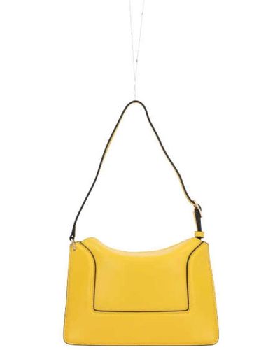 Wandler Handtasche aus glattem leder mit kontrastprofilen - Gelb