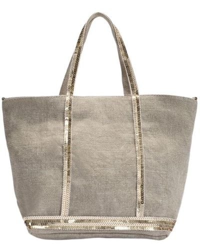 Vanessa Bruno Small Linen Sequins Bag Grey
