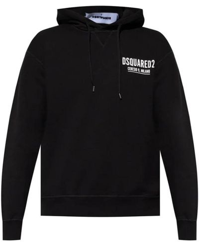 DSquared² Schwarzer logo-print hoodie italienisch
